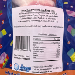 Watermelon Rings - Freeze Dried Sweets - Halal