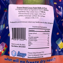 Green Paint Balls - Freeze Dried Sweets