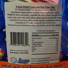 Green and Red Poles - Freeze Dried Sweets