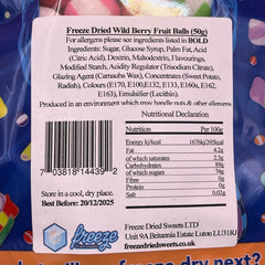 Wild Berry Fruit Balls - Freeze Dried Sweets - Vegetarian, Vegan & Halal