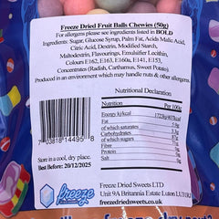 Fruit Balls Chewies (Shell-less)- Freeze Dried Sweets - Vegan, Vegetarian & Halal