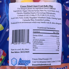 Giant Fruit Balls -Freeze Dried Sweets - Vegetarian, Vegan & Halal