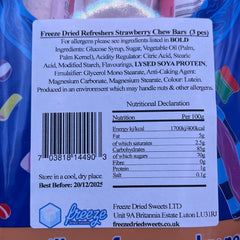 Refreshers Strawberry Chew Bars - Freeze Dried Sweets - Vegan, Vegetarian & Halal