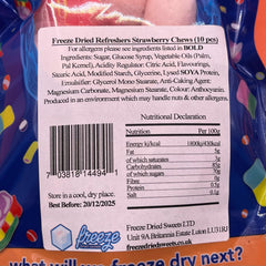 Refreshers Strawberry Chews - Freeze Dried Sweets - Vegetarian & Halal