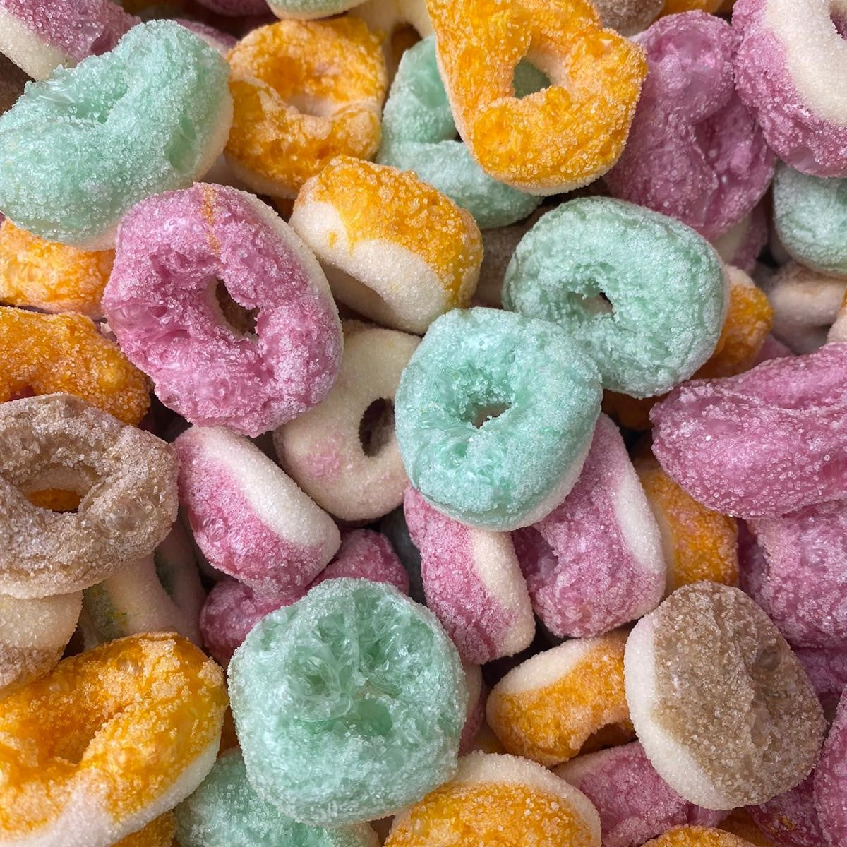 Fizzy Rainbow Rings 50g - gluten free friendly sweets