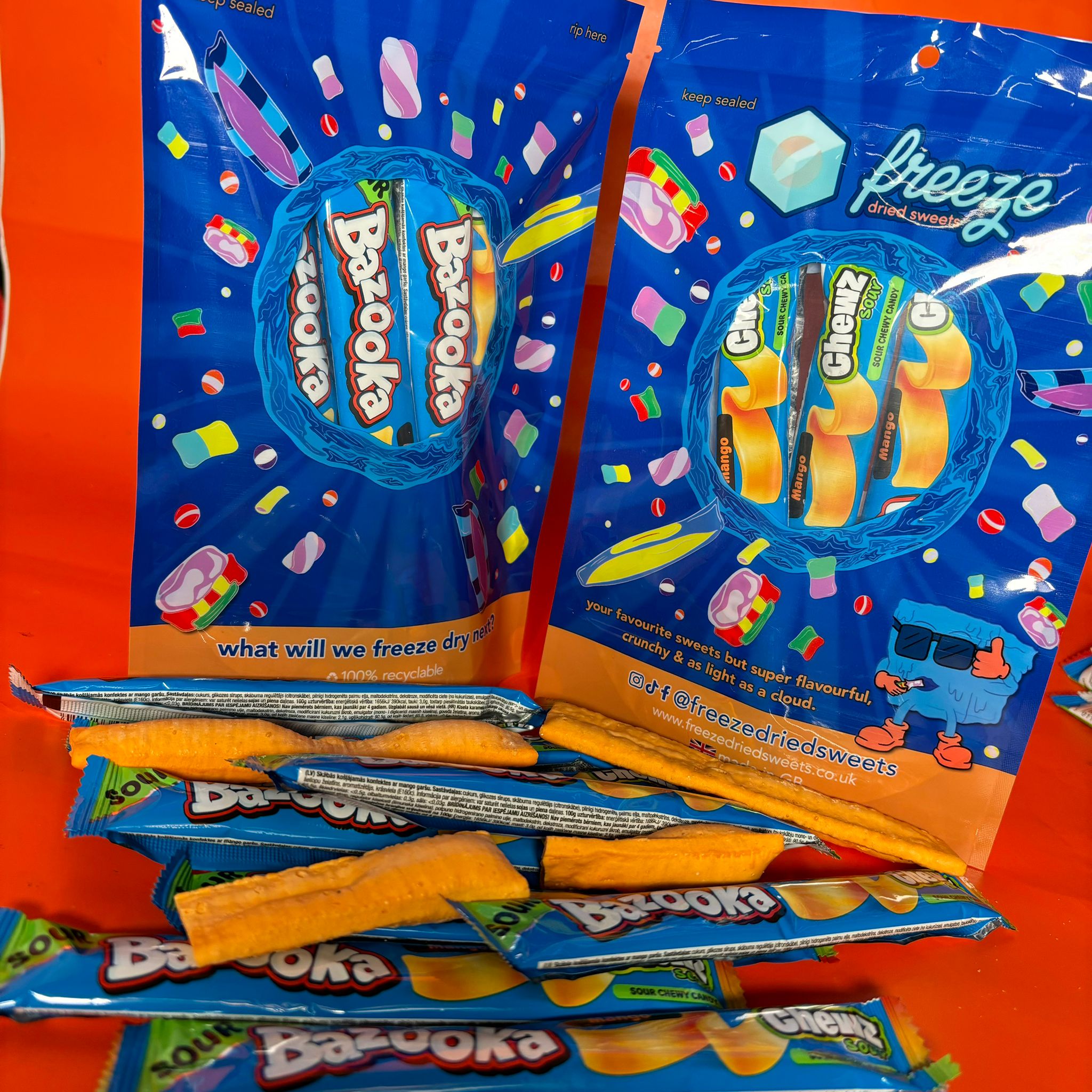 Ka-boom Mango Sour Chew Bars x3 - Freeze Dried Sweets