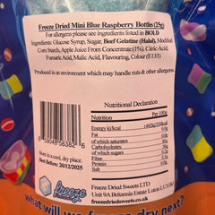 Mini Blue Raspberry Bottles - Freeze Dried Sweets | Halal, Gluten-Free